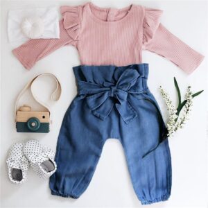 Adorable 3-Piece Baby Girl Summer Outfit Set – Ruffle Romper, Floral Shorts & Headband
