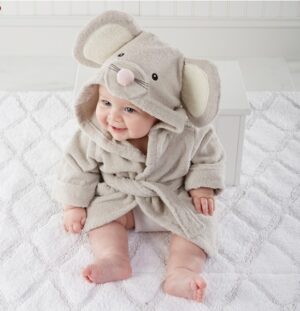 Hooded Baby Bathrobe & Booties Set – Soft, Absorbent & Perfect Baby Shower Gift