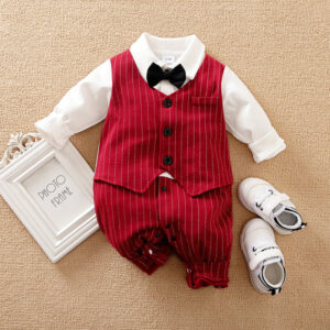 Baby Boy Formal Romper – Gentleman Outfit for Birthday, Wedding & Special Occasions