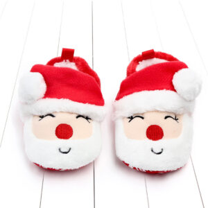 Soft Sole Baby Shoes – Santa Design for Cozy, Festive Steps