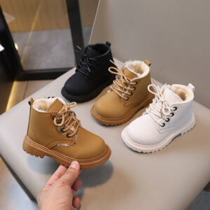 Warm & Stylish Kids’ Martin Boots – Unisex Leather Ankle Boots for Fall & Winter