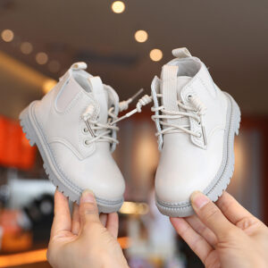 Warm & Stylish Kids’ Martin Boots – Unisex Leather Ankle Boots for Fall & Winter